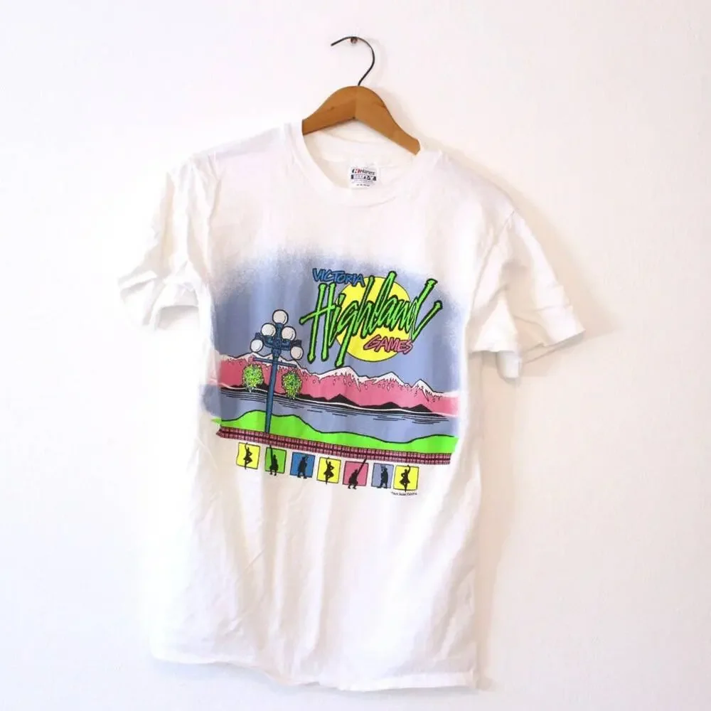 Vintage Victoria Highland Games Canada T Shirt Medium